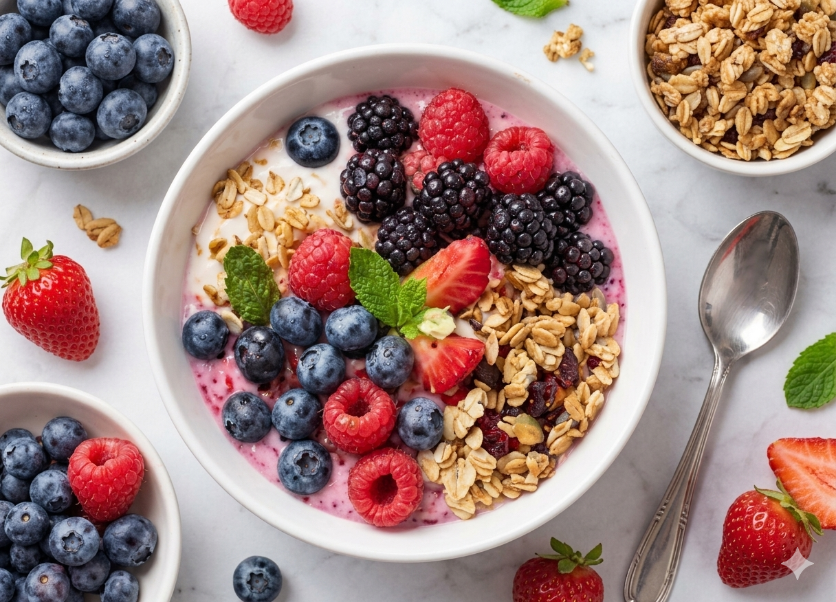 High-Protein Berry Oat Bowl