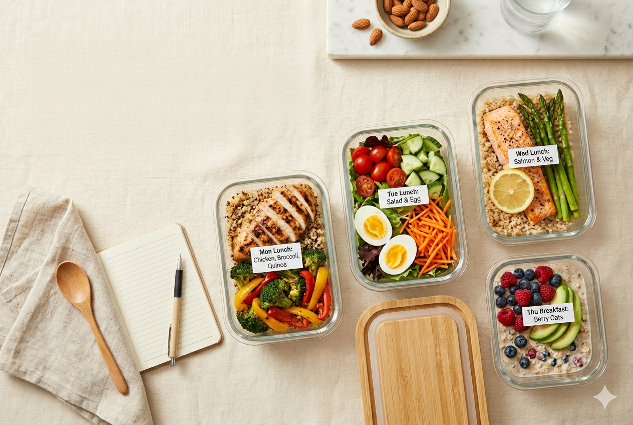 Healthy low calorie meal prep for busy women