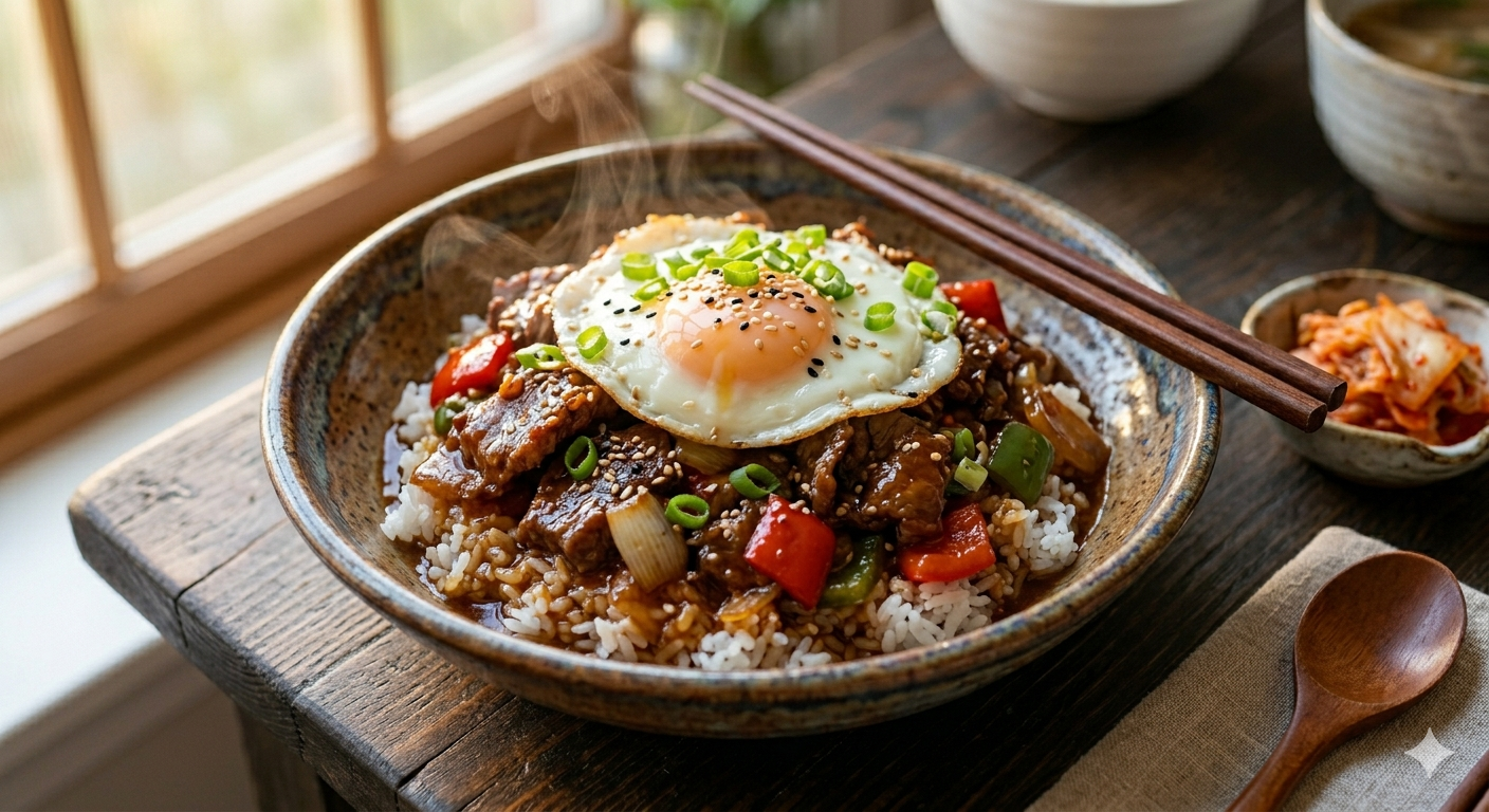 Easy Korean beef bulgogi bowl one pot